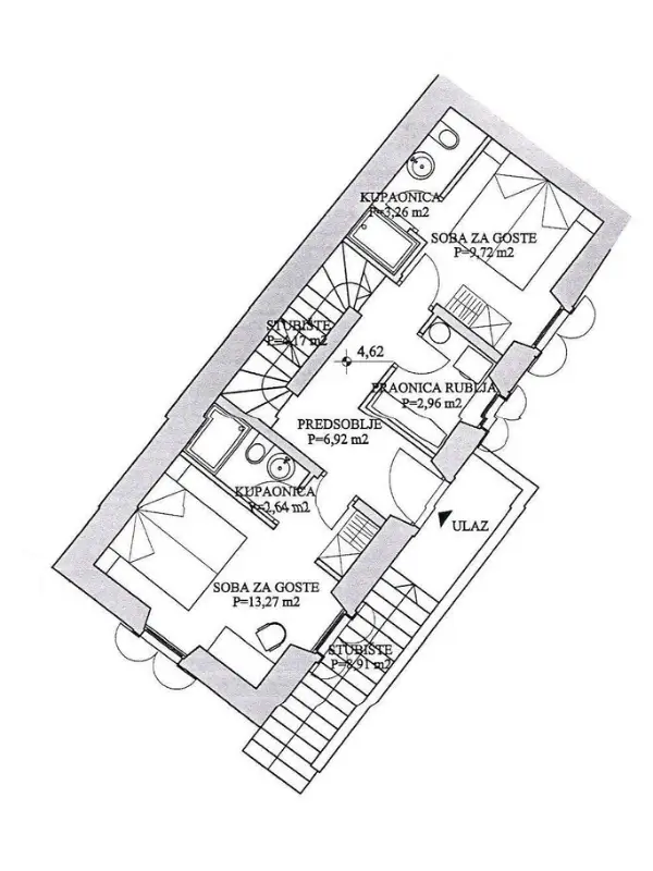 First floor plan Kastel Novi house Croatia