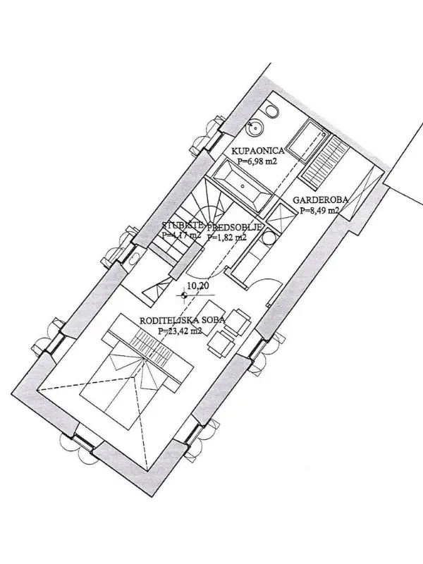 First floor plan Kastel Novi house Croatia